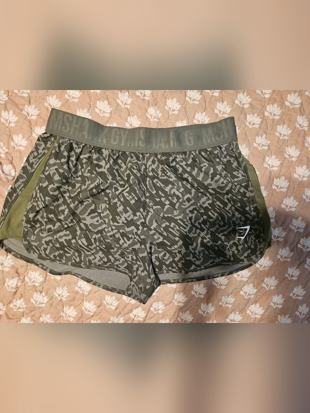 Olive Green Camouflage Shorts